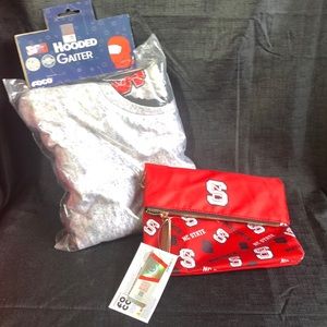 FOCO NC STATE bundle includes Fold over tote  with 2 straps and Hooded GAITER.